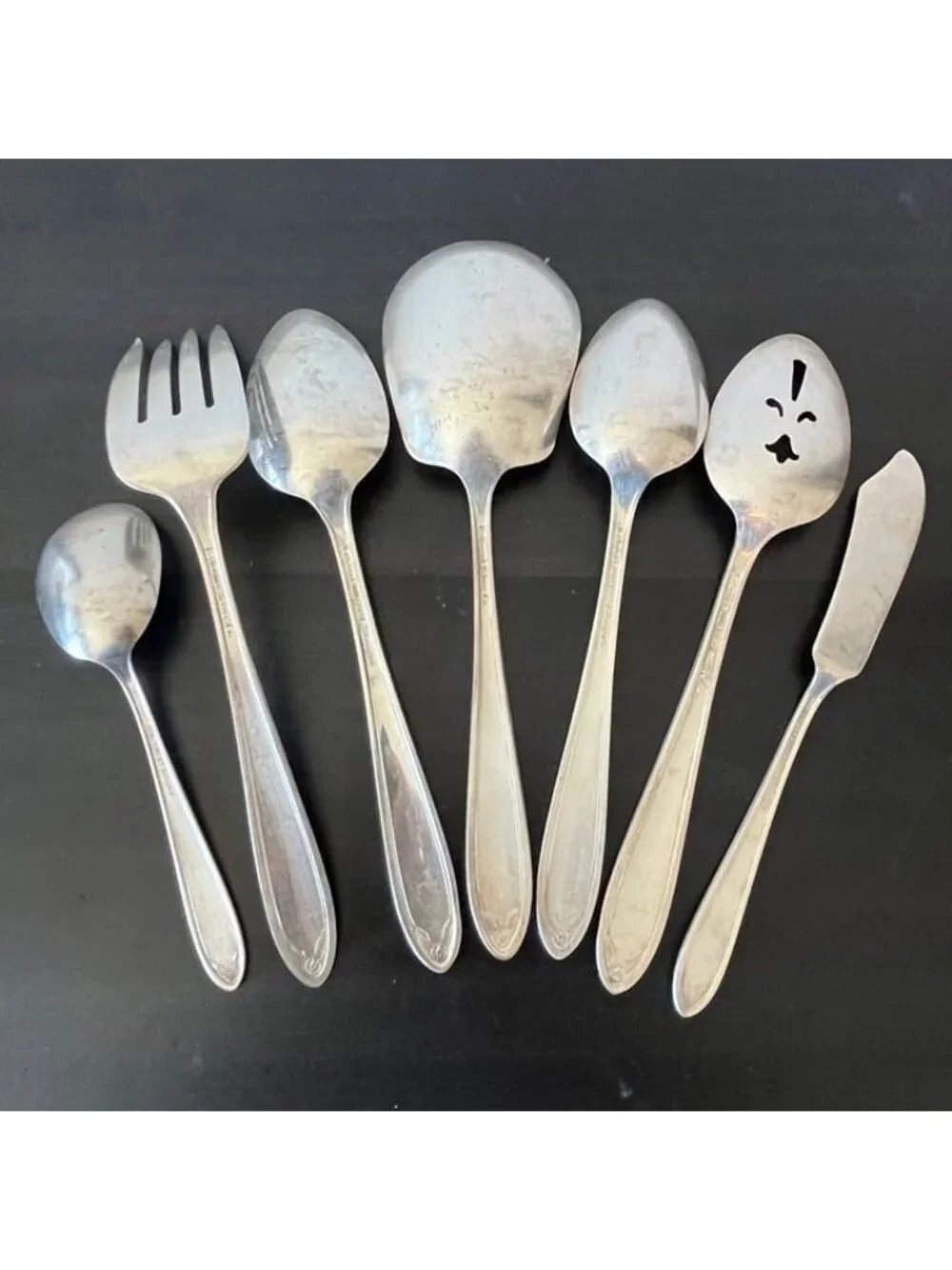 National Silver PRINCESS ROYAL Serving Spoons Fork Butter Knife Vtg Silverplate